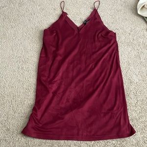 Red soft suede dress